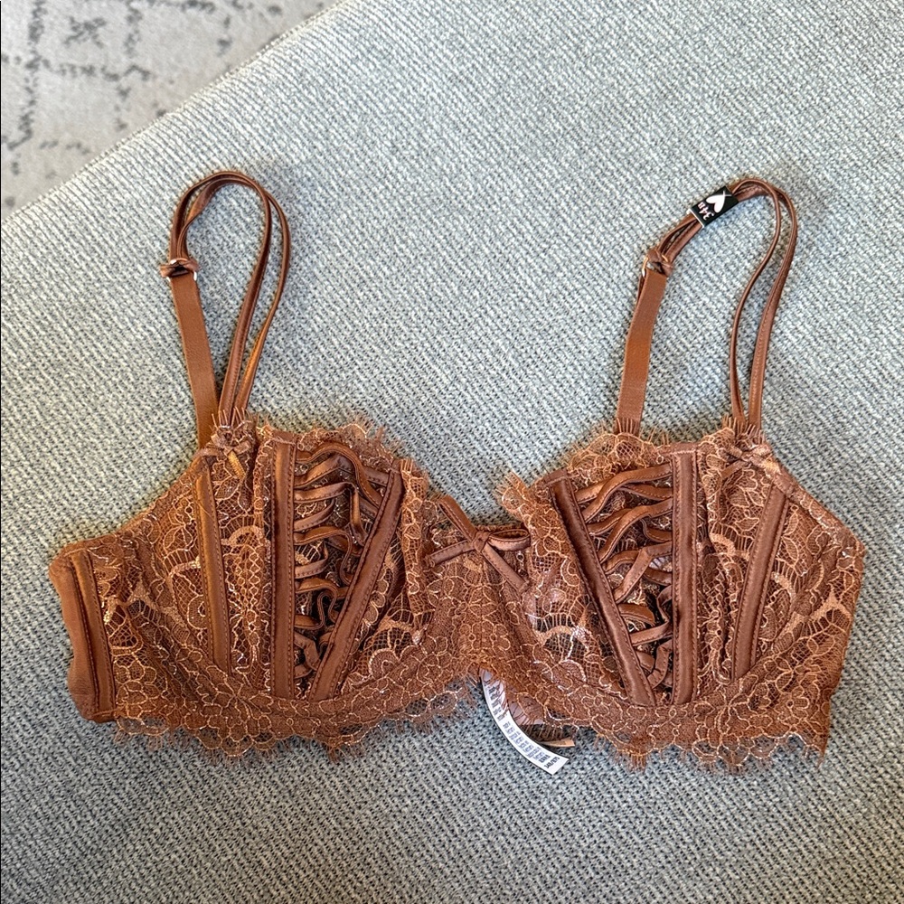 Victoria's Secret Brown Lace-Up Bralette